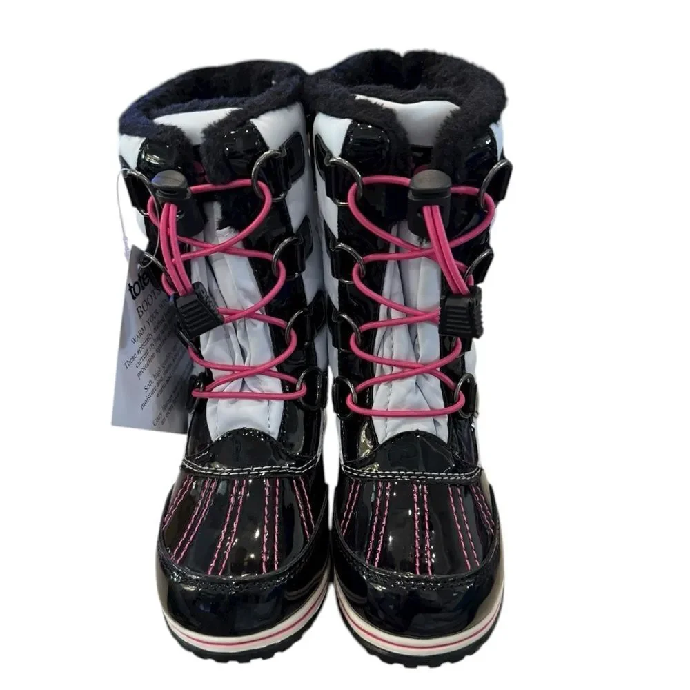Totes Kids “Kylie” Black White Pink Winter Boots 11